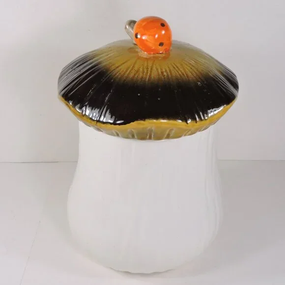 Vintage Sears Large 10.5" Merry Mushroom Cookie Jar - Laurentian Pottery - Picture 3 of 13